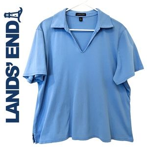 Lands' End Plus Split Neck Top, Women's 2X
